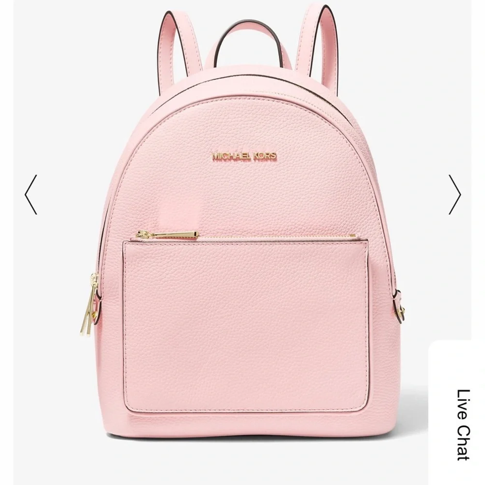 michael kors adina powder pink blush pebble leather backpack - Picture 11 of 11